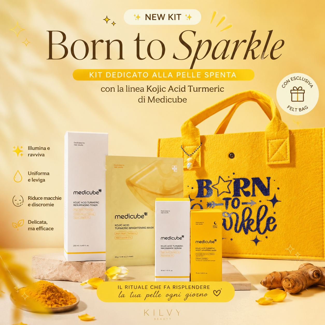 ✨ Born to Sparkle Kit – Il rituale illuminante per la pelle spenta