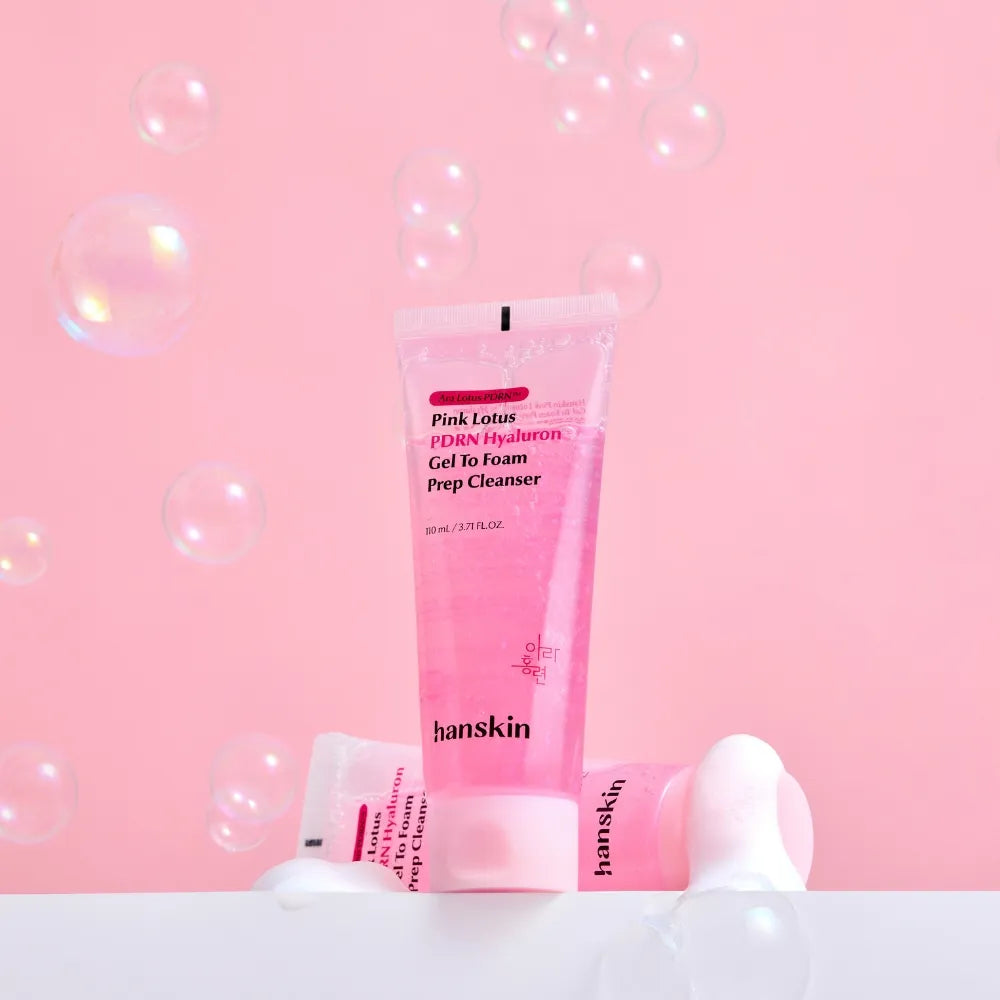 HANSKIN - Pink Lotus PDRN Hyaluron Gel to Foam Prep Cleanser
